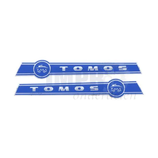 Stickerset Tomos Chroom/Blauw 210X35MM