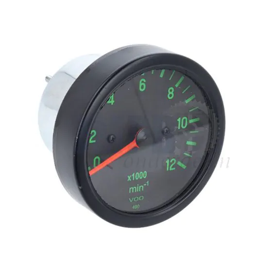Toerenteller 85MM VDO Replica Zwart/Groen