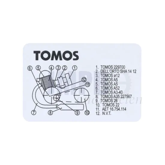 Model Identificatiesticker Tomos A52