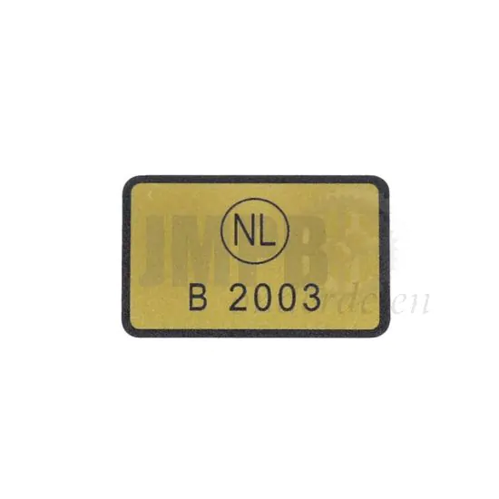 Goedkeuringssticker Kreidler B2003 Goud