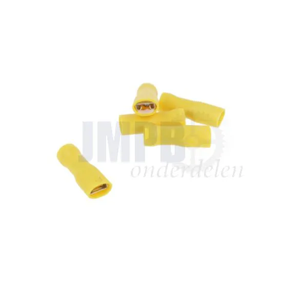 Vlakstekkerhuls Geisoleerd Geel 6.3MM