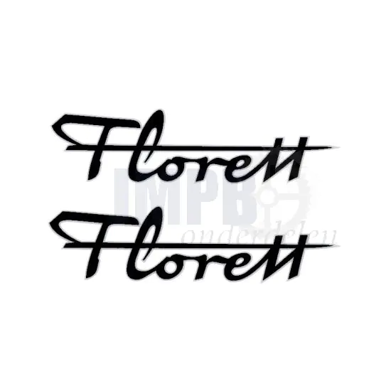 Florett Stickerset Zwart/Wit 120X30MM 2 Delig