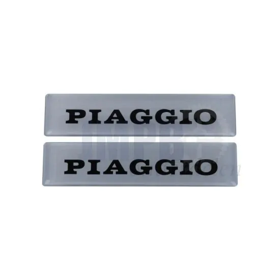 Emblemenset 3D Piaggio 115X27MM Zilver
