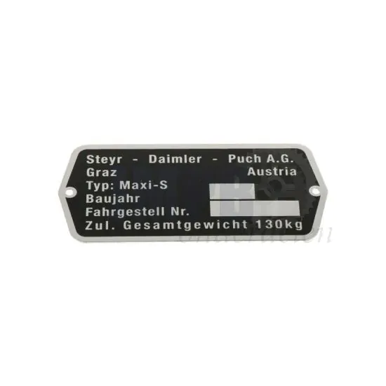 Typeplaatje Puch Maxi S