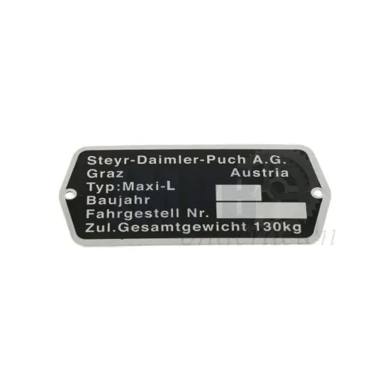Typeplaatje Puch Maxi L