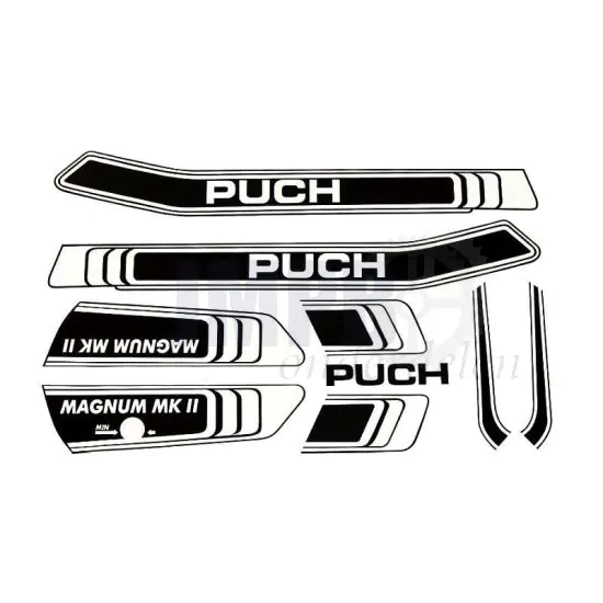 Stickerset Puch Magnum MKII Zwart/Wit