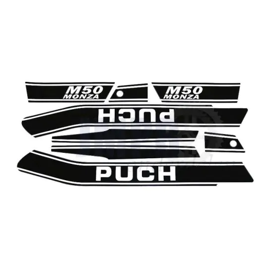 Stickerset Puch Monza M50 Zwart/Wit