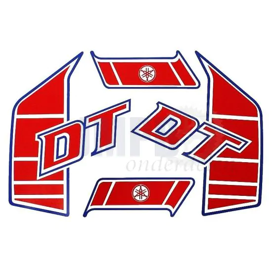 Tankstickerset Yamaha DT Remake Rood/Blauw