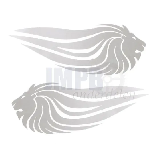 Stickerset Leeuwenhoofd Zilver 154X292MM