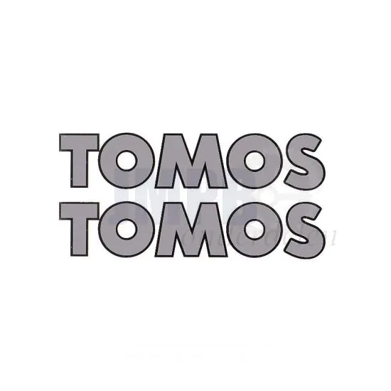 Stickerset Tomos Woord Grijs / Zwart 150X31MM