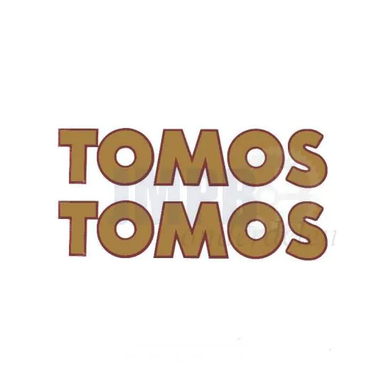 Stickerset Tomos Woord Goud / Rood 150X31MM