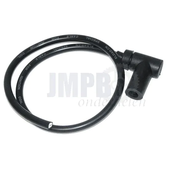 Bougiekabel + Dop 50CM Zwart