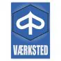 Vaerksted Sticker Piaggio Deens