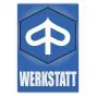 Werkstatt Sticker Piaggio Duits