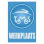 Werkplaatssticker Tomos Blauw Nederlands