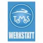 Werkstatt Sticker Tomos Blauw Duits