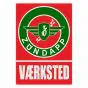 Vaerksted Sticker Zundapp Rood/Groen Deens