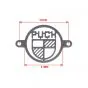 Afdekplaatje Frame Puch logo RVS
