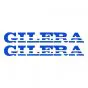 Stickerset Gilera Turbo Snijtekst Blauw
