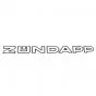 Sticker Zundapp 280X22MM Wit/Zwart Per stuk