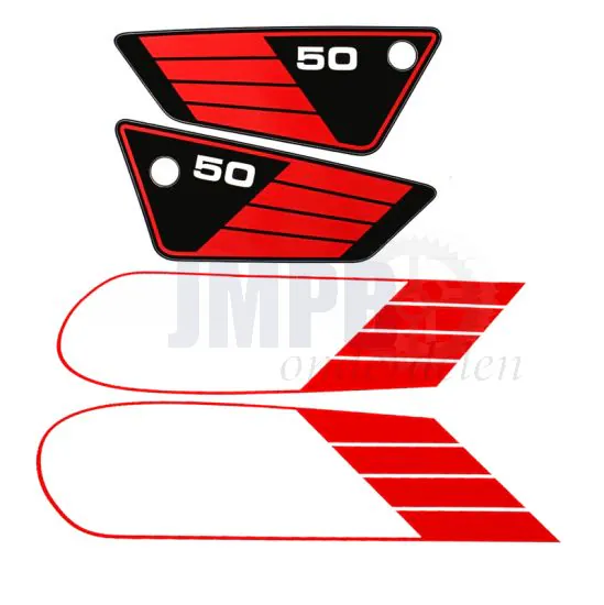 Stickerset Yamaha FS1 3E9 Rood/Zwart